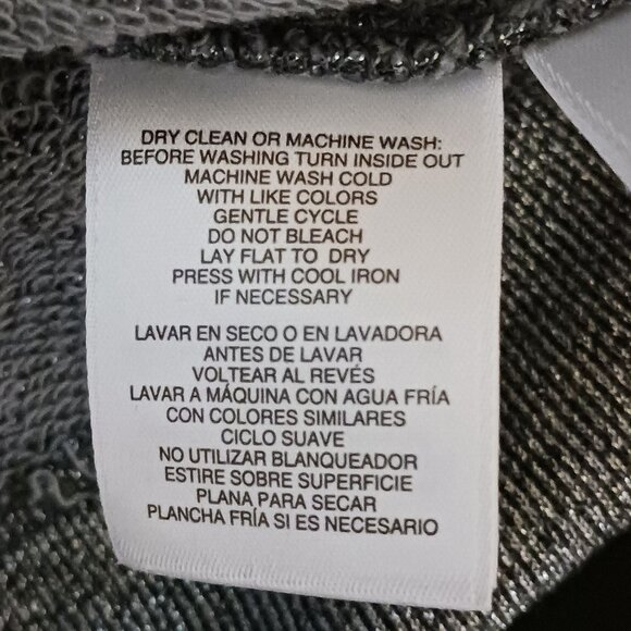 NEW ANNE KLEIN Metallic Cotton Blend Crew Neck Sweatshirt Silvery Gray Size L - Picture 9 of 13